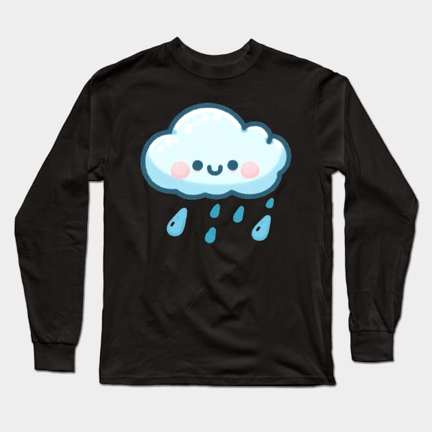 Happy little rain cloud Long Sleeve T-Shirt by Evgmerk